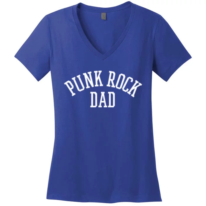 Punk Rock Dad Gift Tattoos Punker Rocker Ska Band Music Funny Gift Women's V-Neck T-Shirt