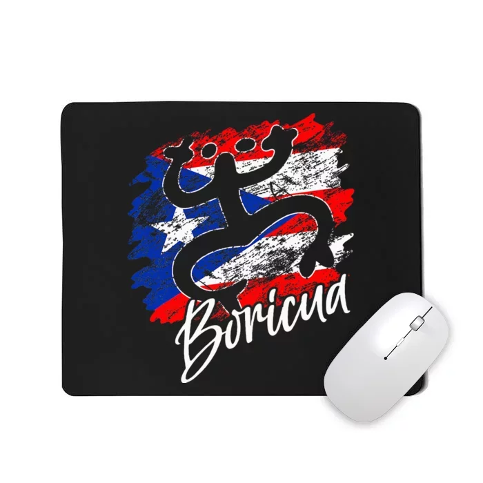 Puerto Rico Distressed Rican Roots Coqui Taino Boricua Frog Mousepad