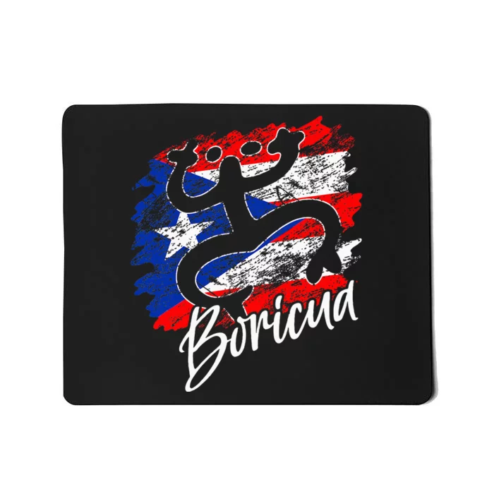 Puerto Rico Distressed Rican Roots Coqui Taino Boricua Frog Mousepad