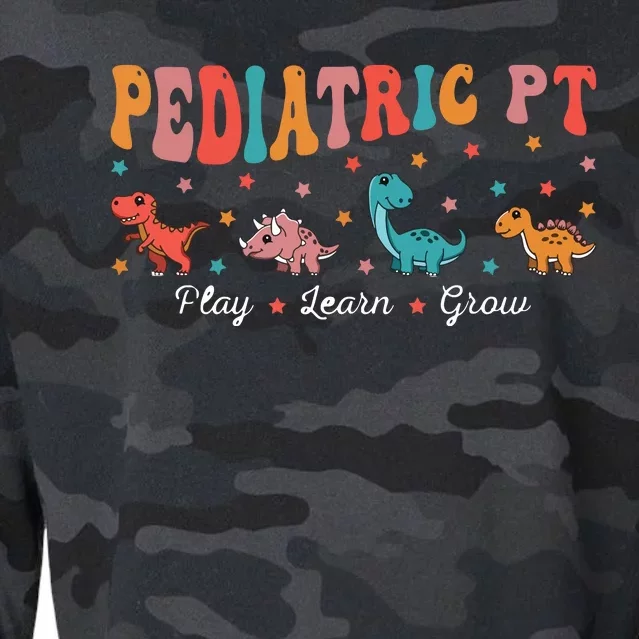 Pediatric Retro Dinosaur PT Physical Therapy Therapist Cropped Pullover Crew