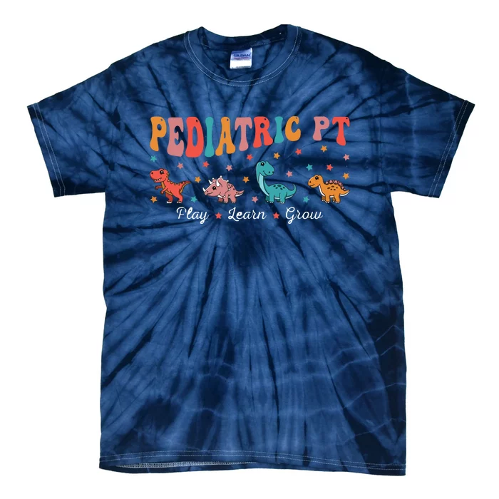 Pediatric Retro Dinosaur PT Physical Therapy Therapist Tie-Dye T-Shirt