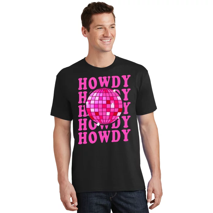 Pink Retro Disco Western Country Southern Cowgirl Howdy T-Shirt