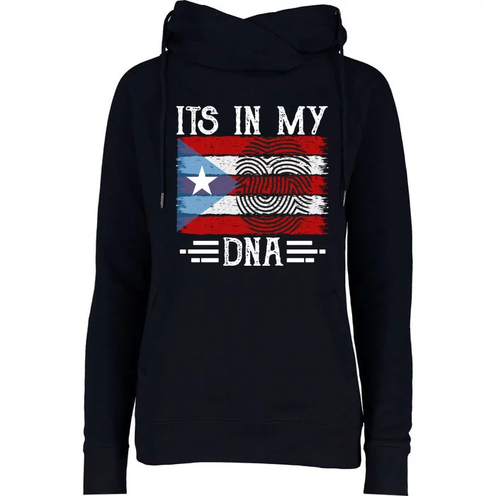 Puerto Rico Dna Womens Funnel Neck Pullover Hood