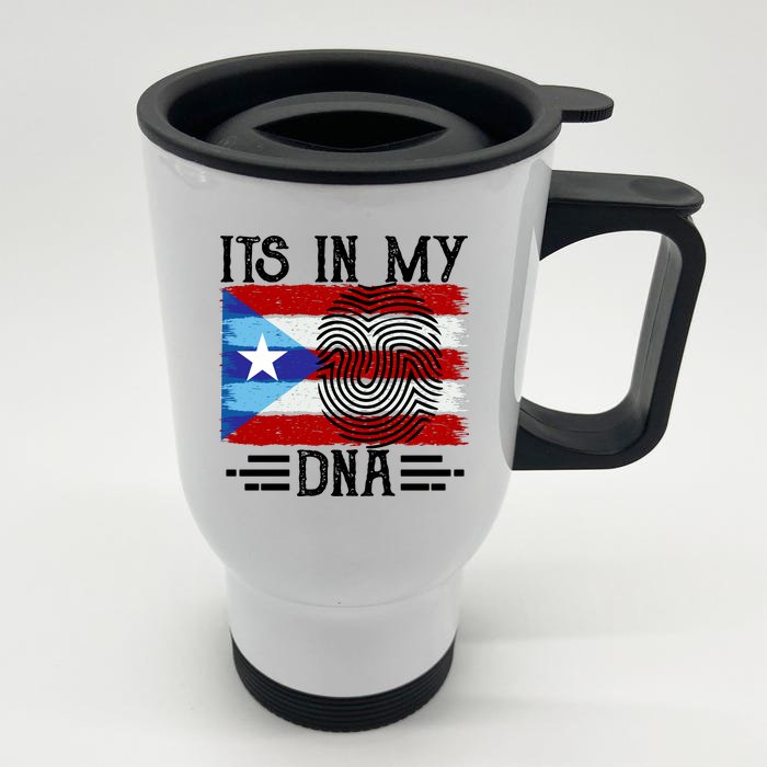 Puerto Rico Dna Front & Back Stainless Steel Travel Mug