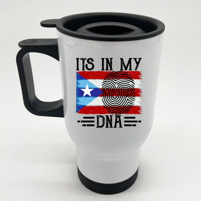 Puerto Rico Dna Front & Back Stainless Steel Travel Mug