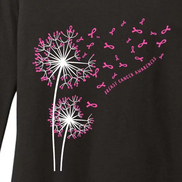 Pink Ribbon Dandelion Hope Love Breast Cancer Awareness Womens CVC Long Sleeve Shirt