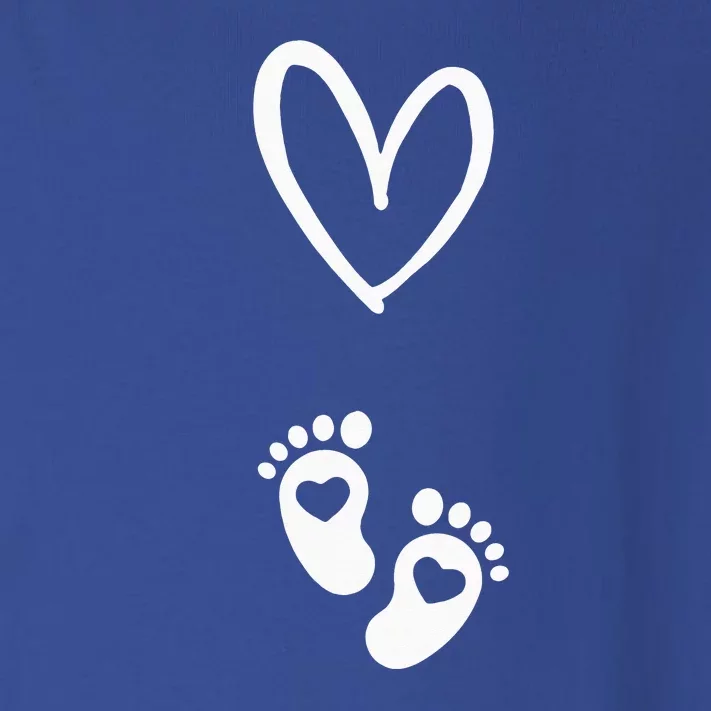 Pregnant Reveal Design Heart And Baby Feet Toddler Long Sleeve Shirt