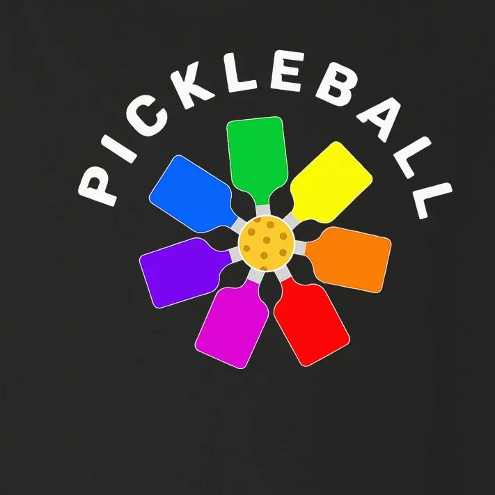 Pickleball Rainbow Design Pickleball Lover Toddler Long Sleeve Shirt