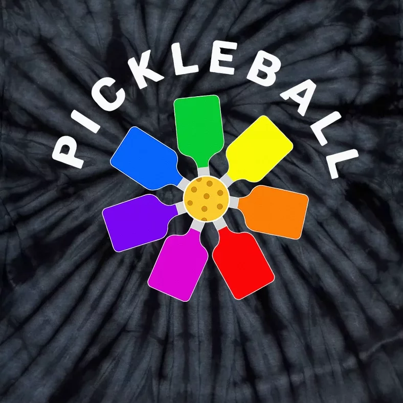 Pickleball Rainbow Design Tie-Dye T-Shirt