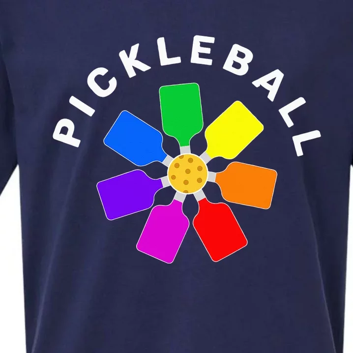 Pickleball Rainbow Design Sueded Cloud Jersey T-Shirt