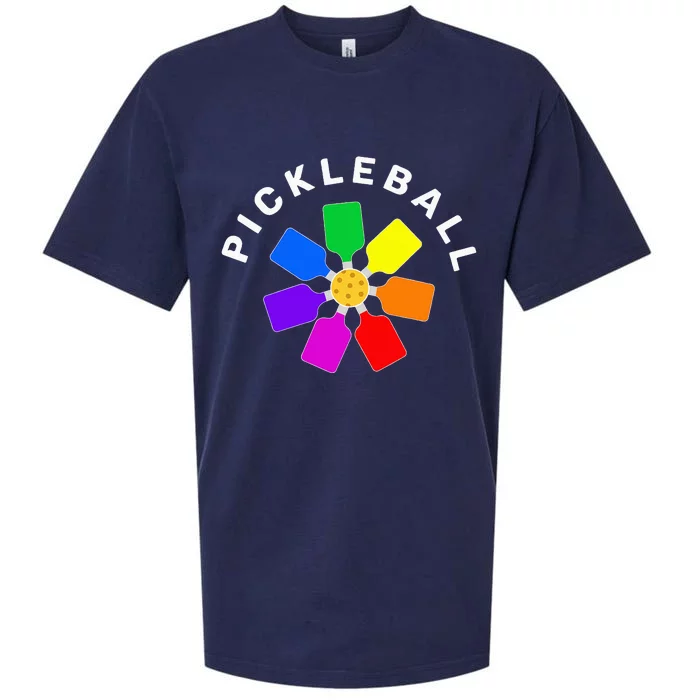 Pickleball Rainbow Design Sueded Cloud Jersey T-Shirt