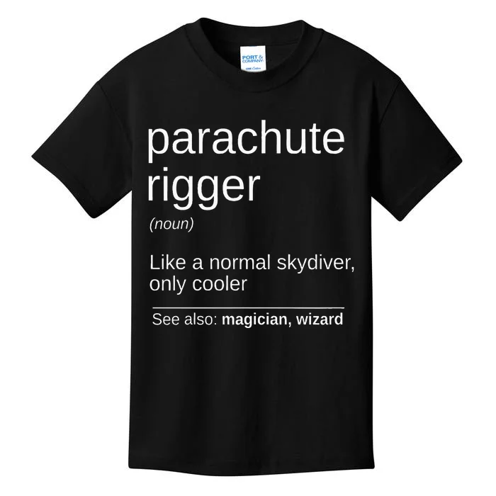 Parachute Rigger Definition Design Skydiving Packer Kids T-Shirt