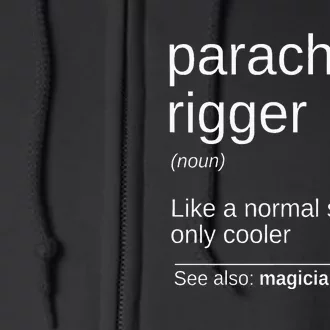 Parachute Rigger Definition Design Skydiving Packer Full Zip Hoodie