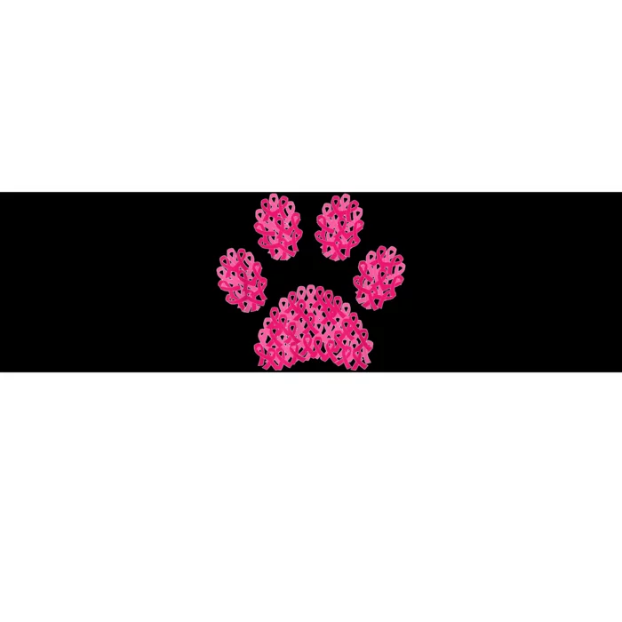 Pink Ribbon Dog Paw Print Breast Cancer Awareness Puppy Love Bumper Sticker