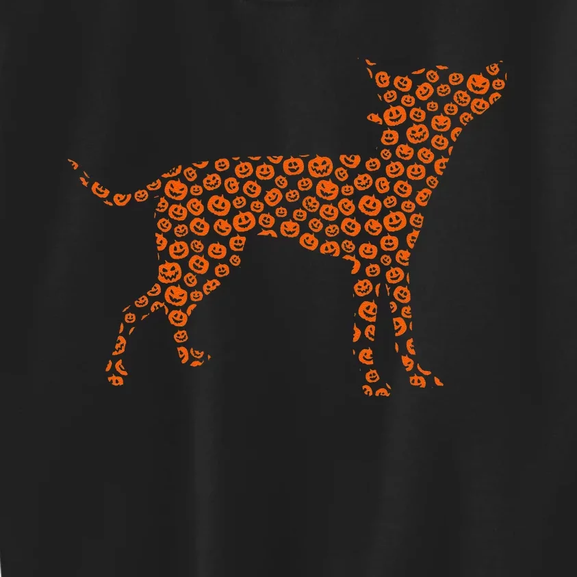 Prague Ratter Dog Silhouette Halloween Pumpkin Kids Sweatshirt