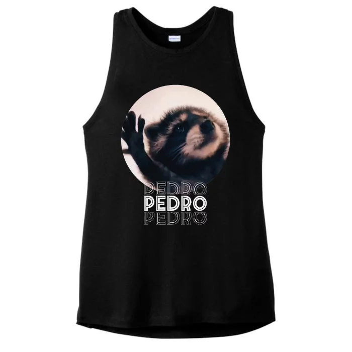 Pedro Racoon Dance Popular Internet Meme Mapache Dance Ladies Tri-Blend Wicking Tank