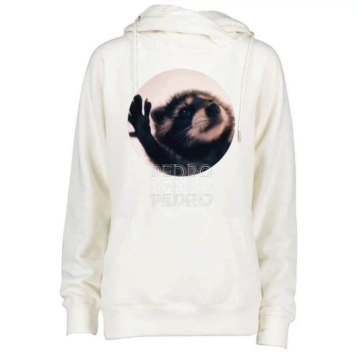 Pedro Racoon Dance Popular Internet Meme Mapache Dance Womens Funnel Neck Pullover Hood