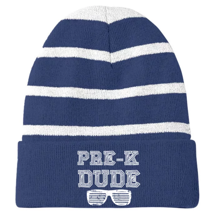 Pre-K Dude Striped Beanie with Solid Band