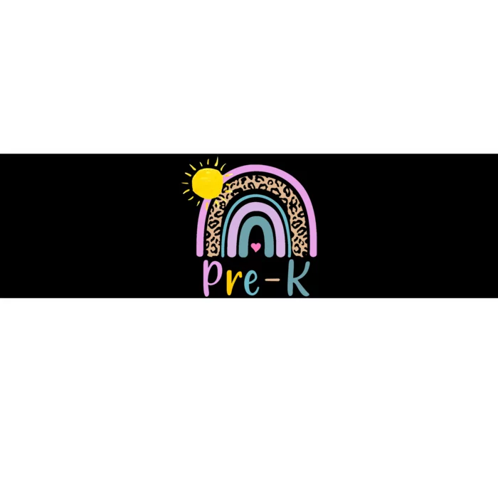 Pre-K Rainbow Teacher Student Back To School Bumper Sticker