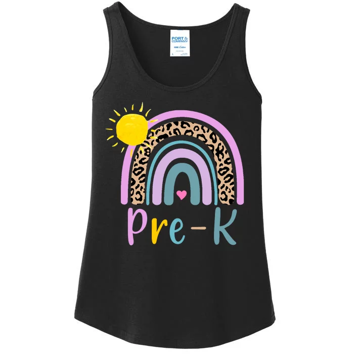 Pre-K Rainbow Teacher Student Back To School Ladies Essential Tank