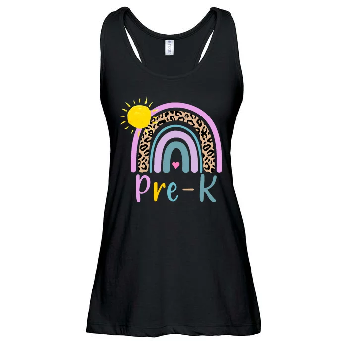 Pre-K Rainbow Teacher Student Back To School Ladies Essential Flowy Tank