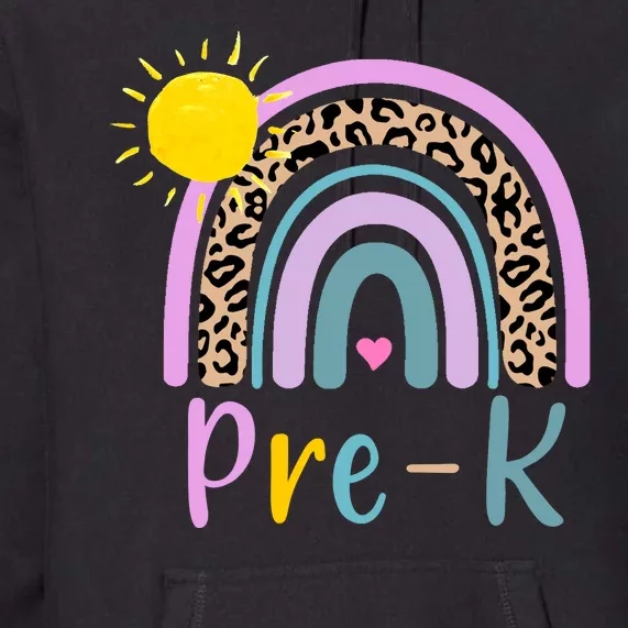 Pre-K Rainbow Teacher Student Back To School Premium Hoodie