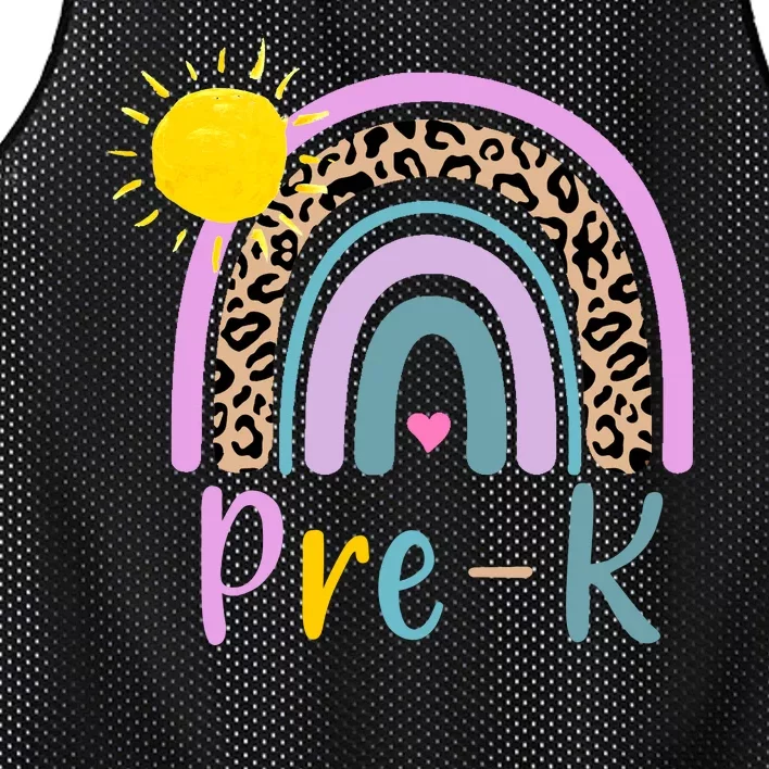 Pre-K Rainbow Teacher Student Back To School Mesh Reversible Basketball Jersey Tank