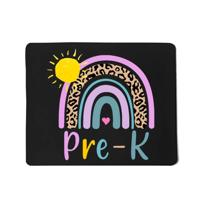 Pre-K Rainbow Teacher Student Back To School Mousepad