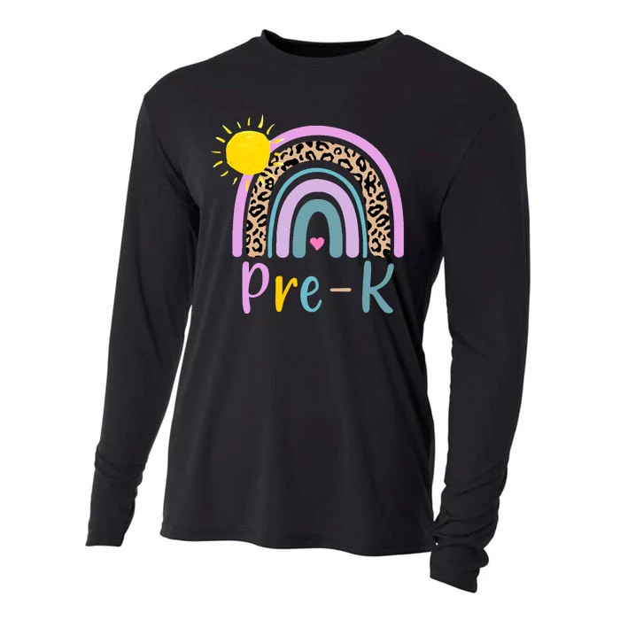 Pre-K Rainbow Teacher Student Back To School Cooling Performance Long Sleeve Crew