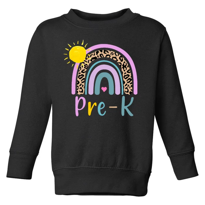 Pre-K Rainbow Teacher Student Back To School Toddler Sweatshirt