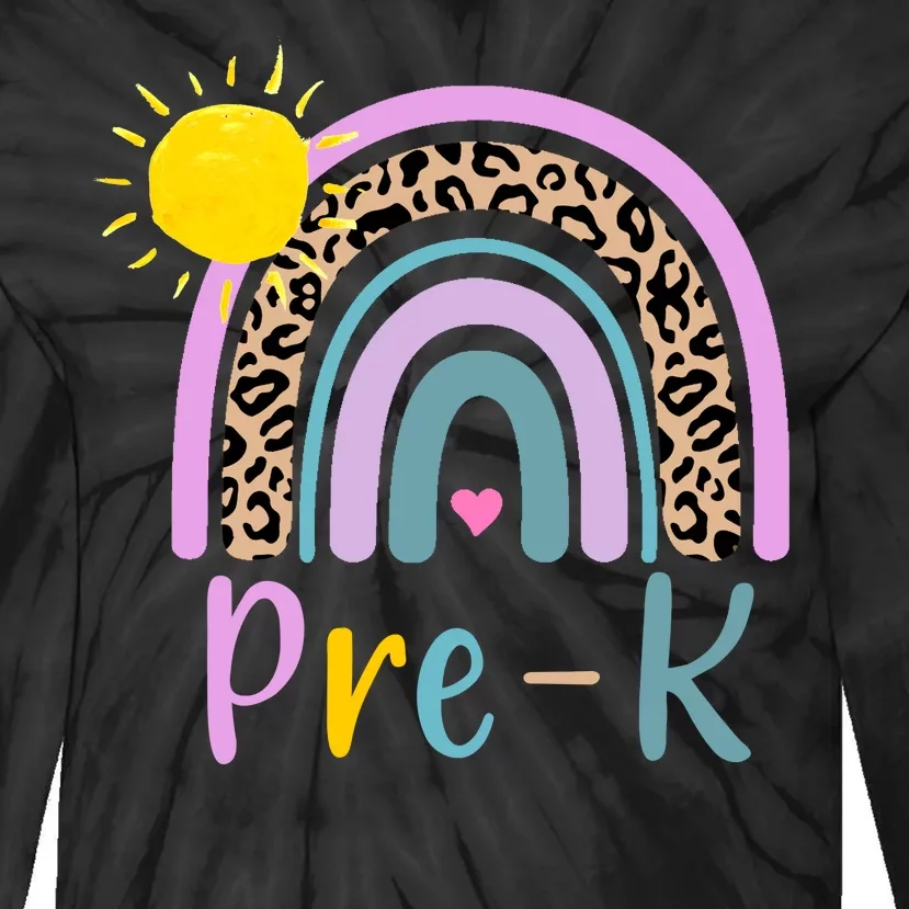 Pre-K Rainbow Teacher Student Back To School Tie-Dye Long Sleeve Shirt