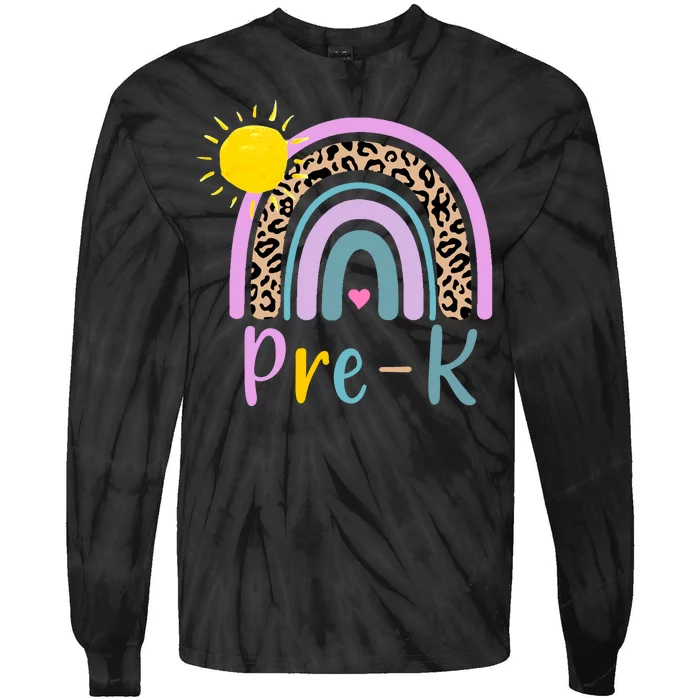 Pre-K Rainbow Teacher Student Back To School Tie-Dye Long Sleeve Shirt