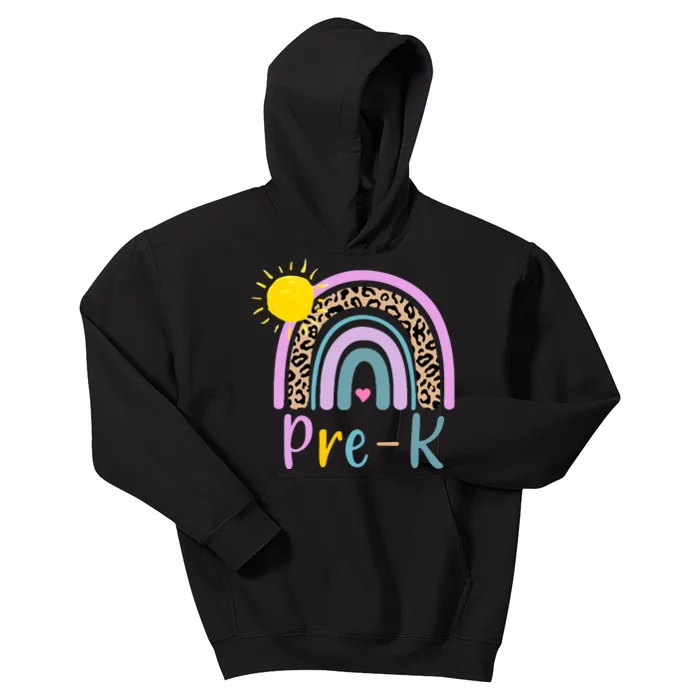 Pre-K Rainbow Teacher Student Back To School Kids Hoodie