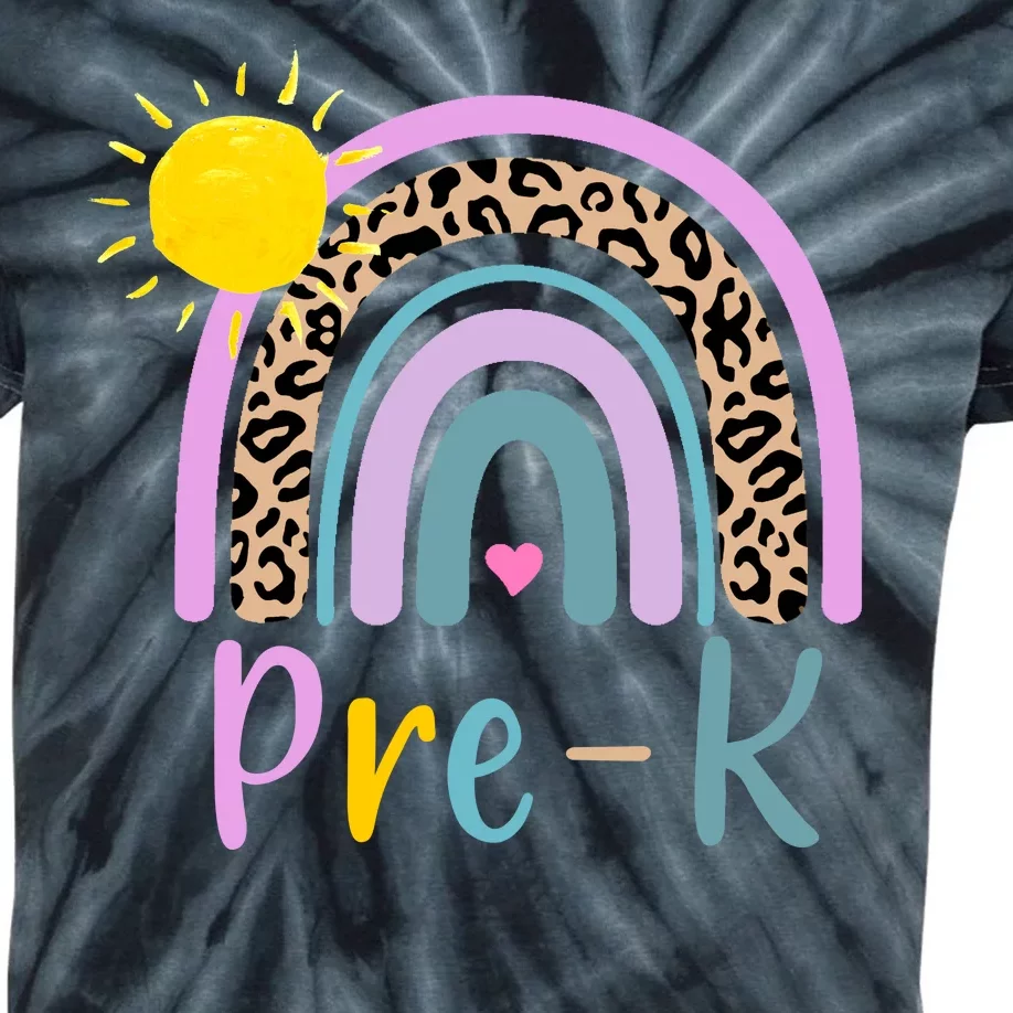 Pre-K Rainbow Teacher Student Back To School Kids Tie-Dye T-Shirt