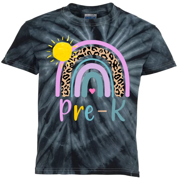 Pre-K Rainbow Teacher Student Back To School Kids Tie-Dye T-Shirt