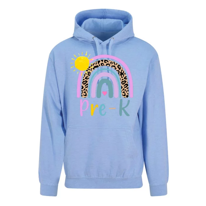 Pre-K Rainbow Teacher Student Back To School Unisex Surf Hoodie