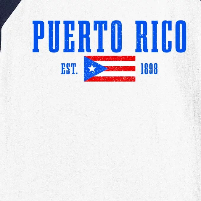 Puerto Rico Est 1898 Puerto Rican Flag Pride Gift Baseball Sleeve Shirt