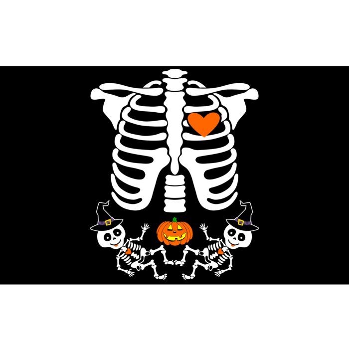 Pregnant Halloween Skeleton Baby Twins Witch Pumpkin Costume Bumper Sticker