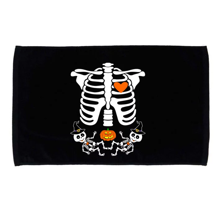 Pregnant Halloween Skeleton Baby Twins Witch Pumpkin Costume Microfiber Hand Towel