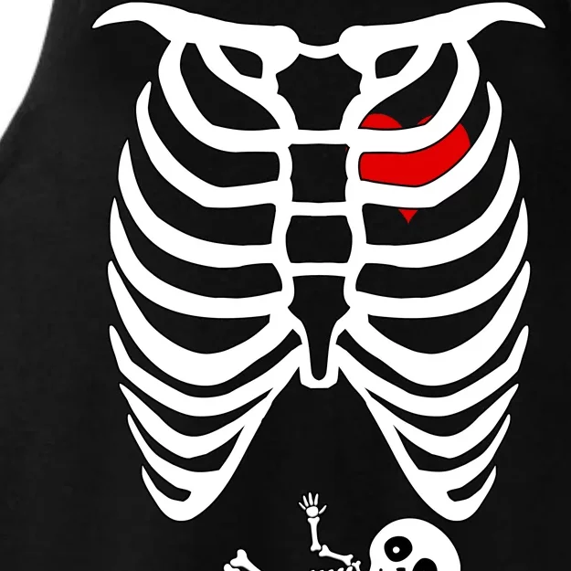 Pregnant Skeleton Ladies Tri-Blend Wicking Tank