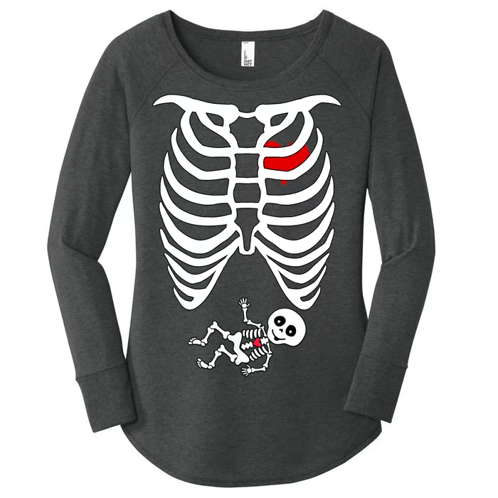 Pregnant Skeleton Women's Perfect Tri Tunic Long Sleeve Shirt