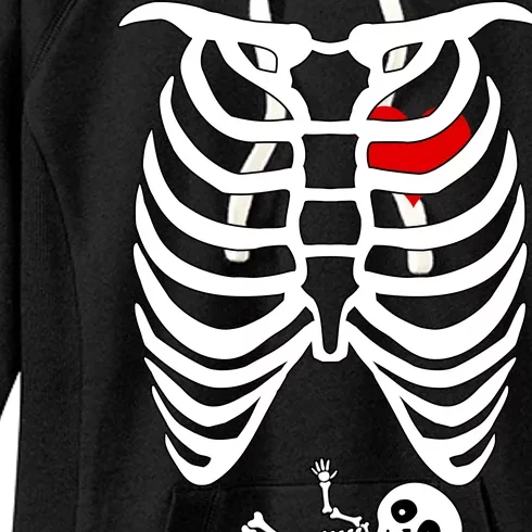 Pregnant Skeleton Women's Fleece Hoodie