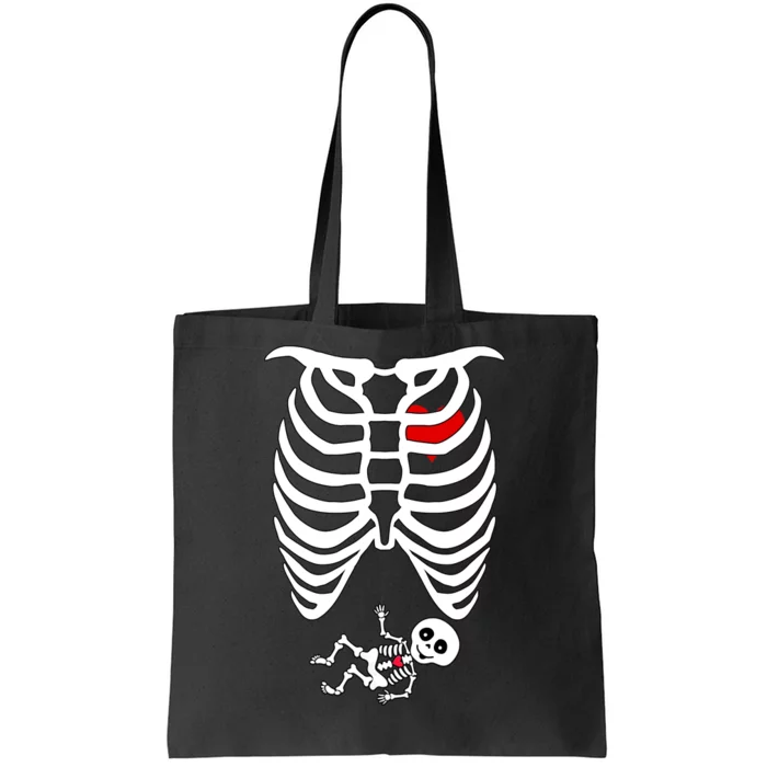 Pregnant Skeleton Tote Bag