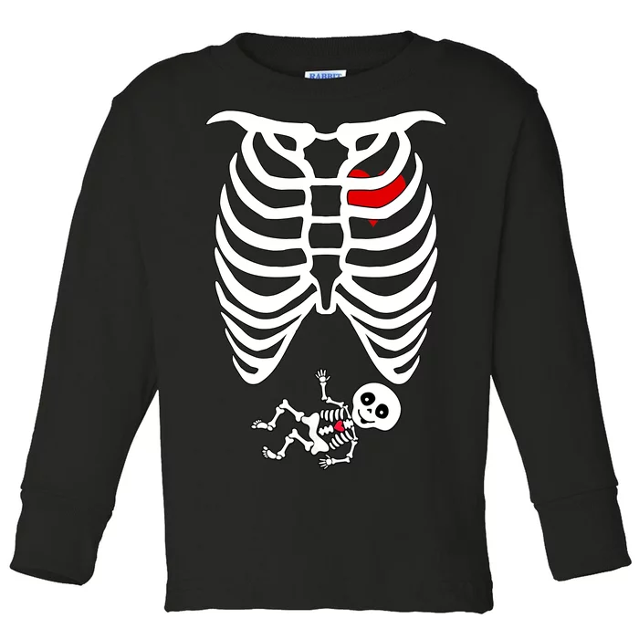 Pregnant Skeleton Toddler Long Sleeve Shirt