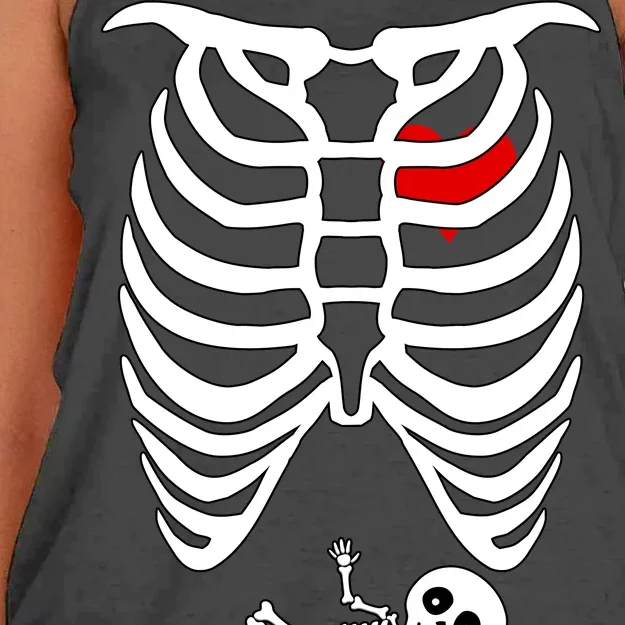 Pregnant Skeleton Women's Knotted Racerback Tank