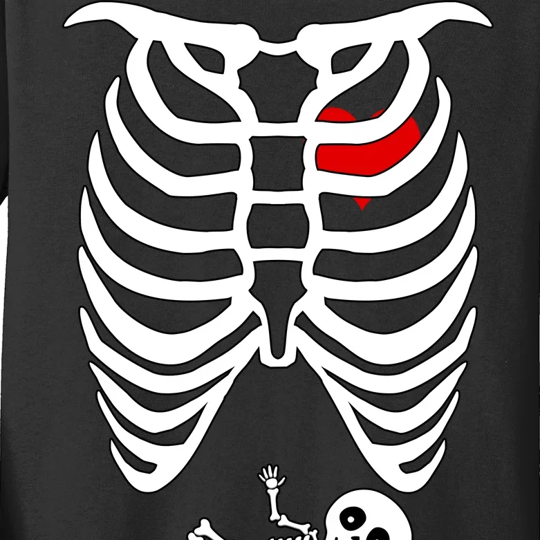 Pregnant Skeleton Kids Long Sleeve Shirt