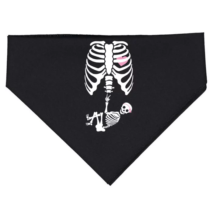 Pregnant Skeleton Baby Girl Halloween Costume USA-Made Doggie Bandana