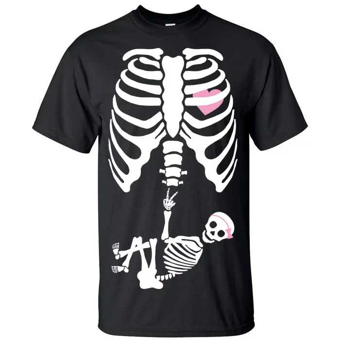 Pregnant Skeleton Baby Girl Halloween Costume Tall T-Shirt