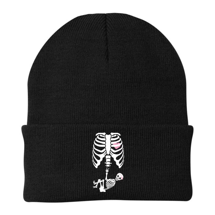 Pregnant Skeleton Baby Girl Halloween Costume Knit Cap Winter Beanie