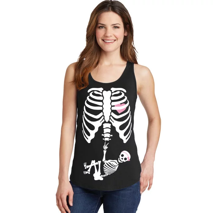 Pregnant Skeleton Baby Girl Halloween Costume Ladies Essential Tank